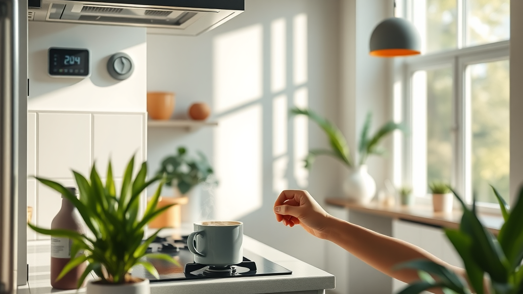 modern home innovations smart thermostat energy efficiency eco-friendly kitchen